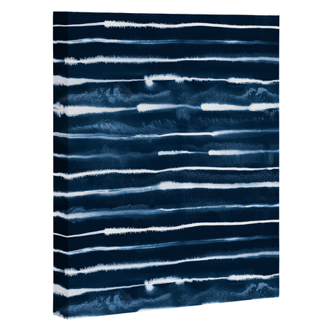 Ninola Design Navy ink stripes Art Canvas