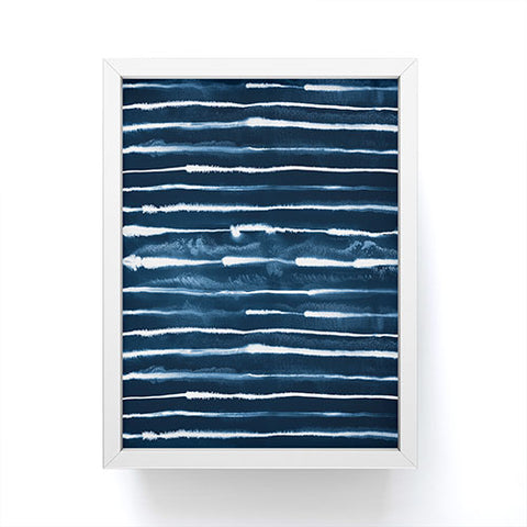 Ninola Design Navy ink stripes Framed Mini Art Print