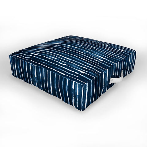 Ninola Design Navy ink stripes Outdoor Floor Cushion