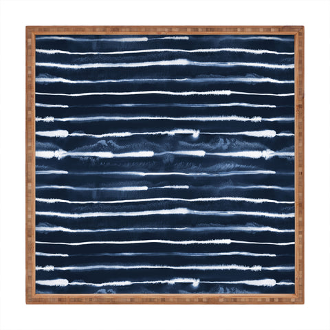 Ninola Design Navy ink stripes Square Tray