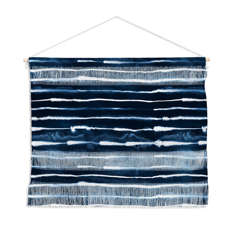 Ninola Design Navy ink stripes Wall Hanging Landscape