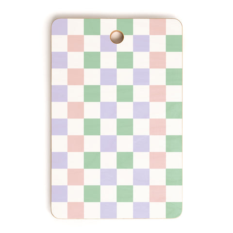 Ninola Design Nostalgic Squares Pastel Cutting Board Rectangle