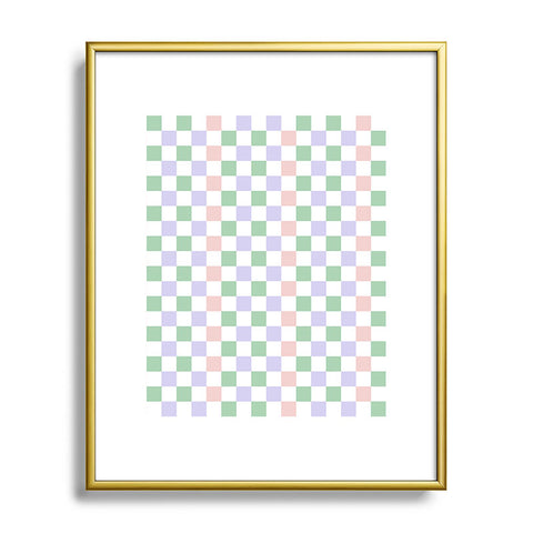 Ninola Design Nostalgic Squares Pastel Metal Framed Art Print