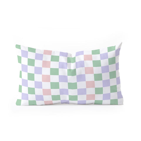 Ninola Design Nostalgic Squares Pastel Oblong Throw Pillow