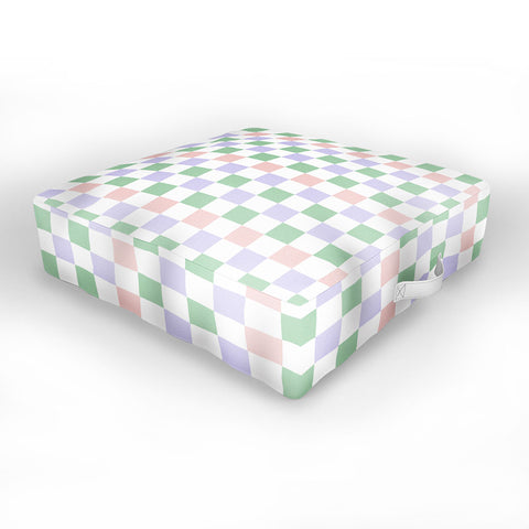 Ninola Design Nostalgic Squares Pastel Outdoor Floor Cushion