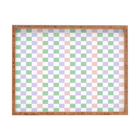 Ninola Design Nostalgic Squares Pastel Rectangular Tray