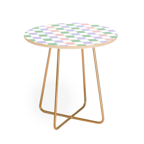 Ninola Design Nostalgic Squares Pastel Round Side Table