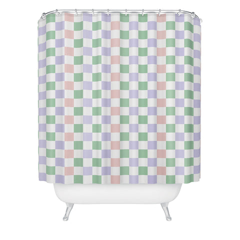 Ninola Design Nostalgic Squares Pastel Shower Curtain