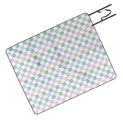 Ninola Design Nostalgic Squares Pastel Outdoor Blanket
