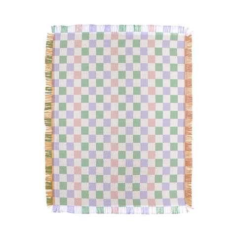 Ninola Design Nostalgic Squares Pastel Throw Blanket