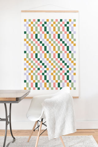 Ninola Design Nostalgic Squares Summer Art Print And Hanger