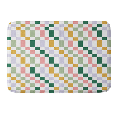 Ninola Design Nostalgic Squares Summer Memory Foam Bath Mat