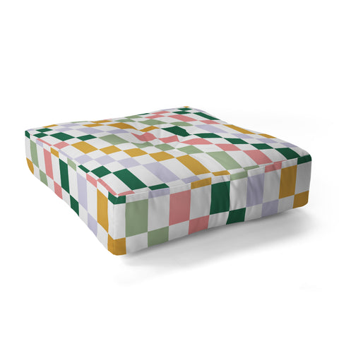Ninola Design Nostalgic Squares Summer Floor Pillow Square