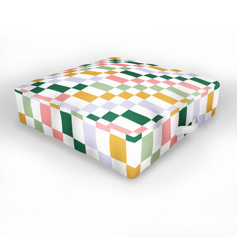 Ninola Design Nostalgic Squares Summer Outdoor Floor Cushion