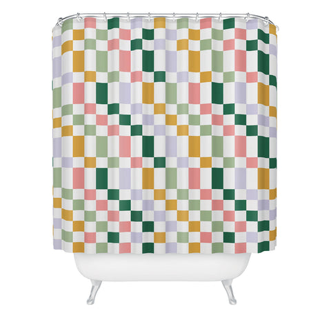 Ninola Design Nostalgic Squares Summer Shower Curtain