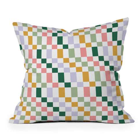 Ninola Design Nostalgic Squares Summer Throw Pillow