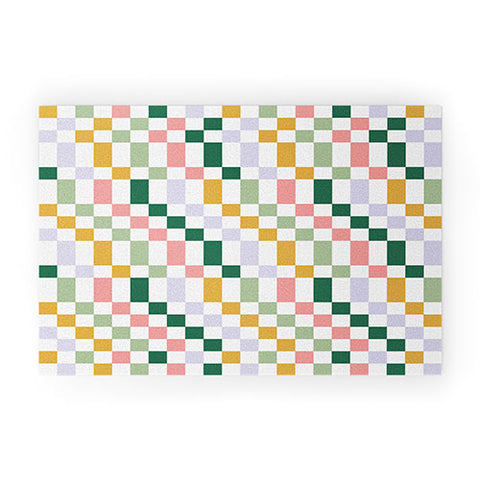 Ninola Design Nostalgic Squares Summer Welcome Mat