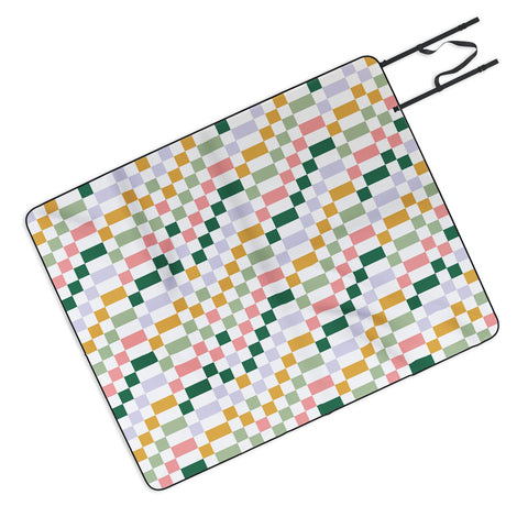 Ninola Design Nostalgic Squares Summer Picnic Blanket