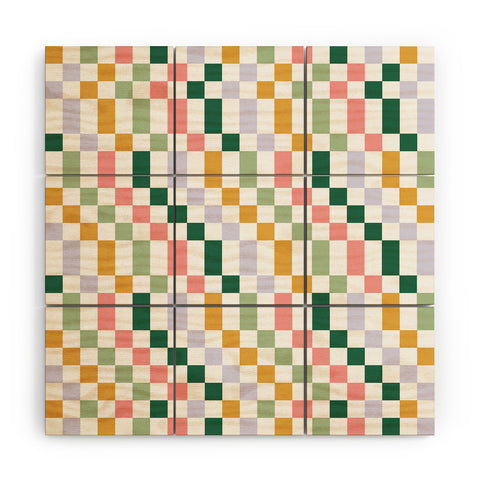 Ninola Design Nostalgic Squares Summer Wood Wall Mural