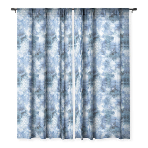 Ninola Design Ocean water blues Sheer Window Curtain