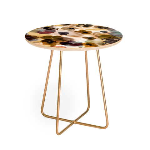Ninola Design Ombre flowers Gold Round Side Table