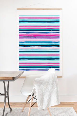Ninola Design Ombre Sea Pink and Blue Art Print And Hanger