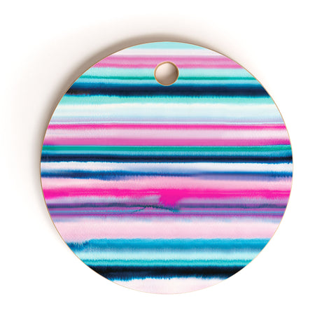 Ninola Design Ombre Sea Pink and Blue Cutting Board Round