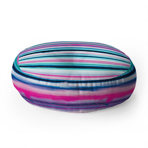 Ninola Design Ombre Sea Pink and Blue Floor Pillow Round