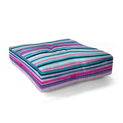 Ninola Design Ombre Sea Pink and Blue Floor Pillow Square