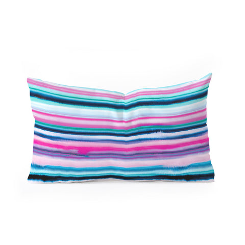 Ninola Design Ombre Sea Pink and Blue Oblong Throw Pillow