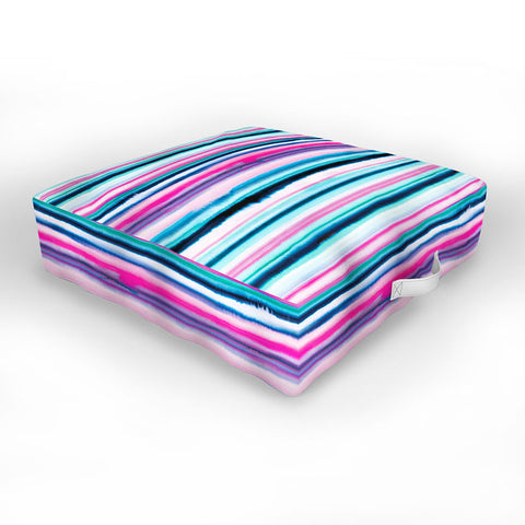 Ninola Design Ombre Sea Pink and Blue Outdoor Floor Cushion