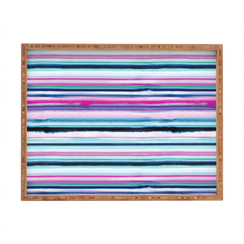 Ninola Design Ombre Sea Pink and Blue Rectangular Tray