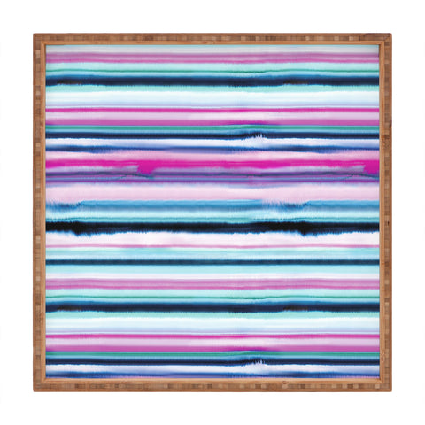 Ninola Design Ombre Sea Pink and Blue Square Tray