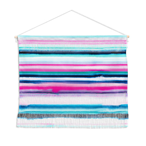 Ninola Design Ombre Sea Pink and Blue Wall Hanging Landscape
