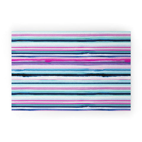 Ninola Design Ombre Sea Pink and Blue Welcome Mat