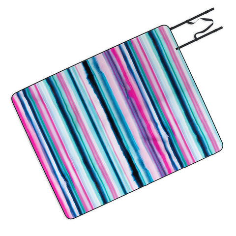 Ninola Design Ombre Sea Pink and Blue Picnic Blanket