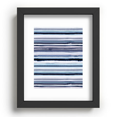 Ninola Design Ombre Sea Stripes Navy Recessed Framing Rectangle