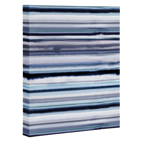 Ninola Design Ombre Sea Stripes Navy Art Canvas