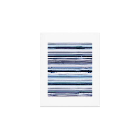 Ninola Design Ombre Sea Stripes Navy Art Print