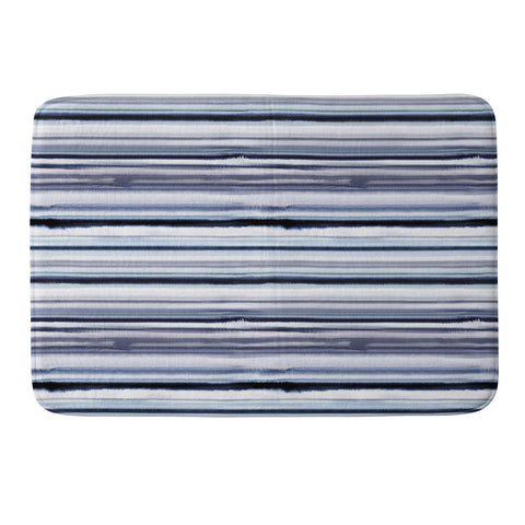 Ninola Design Ombre Sea Stripes Navy Memory Foam Bath Mat