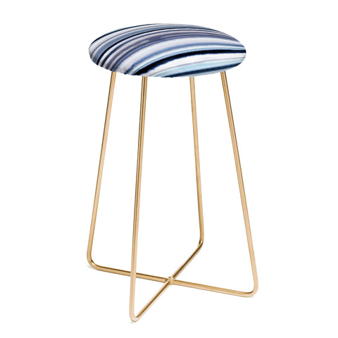 Ninola Design Ombre Sea Stripes Navy Counter Stool