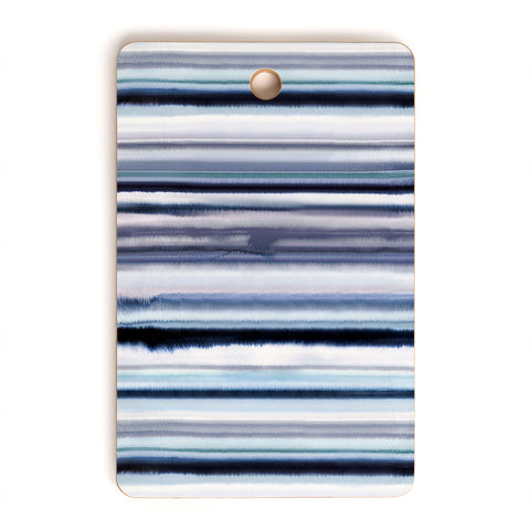 Ninola Design Ombre Sea Stripes Navy Cutting Board Rectangle