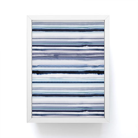 Ninola Design Ombre Sea Stripes Navy Framed Mini Art Print