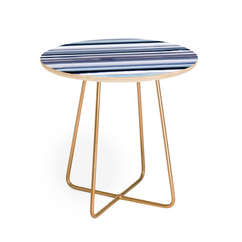 Ninola Design Ombre Sea Stripes Navy Round Side Table