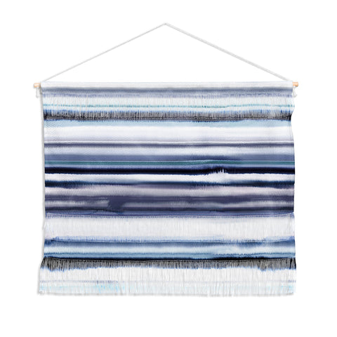 Ninola Design Ombre Sea Stripes Navy Wall Hanging Landscape