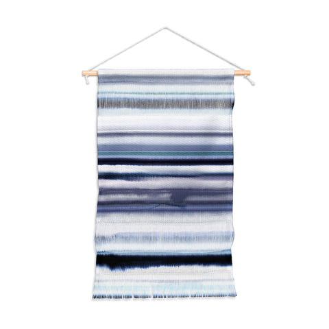 Ninola Design Ombre Sea Stripes Navy Wall Hanging Portrait