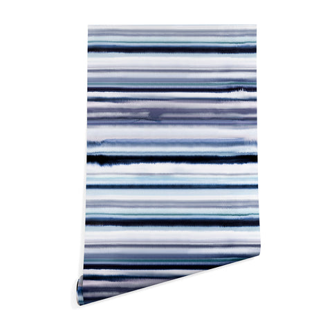 Ninola Design Ombre Sea Stripes Navy Wallpaper