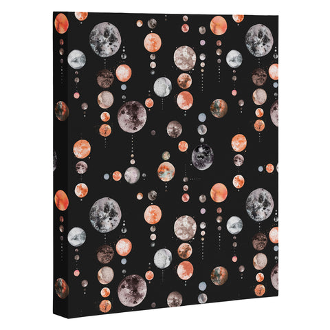 Ninola Design Orange Astronomy Dark Moons Art Canvas