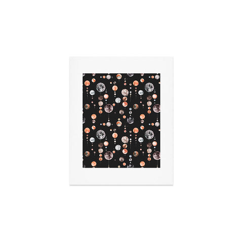 Ninola Design Orange Astronomy Dark Moons Art Print