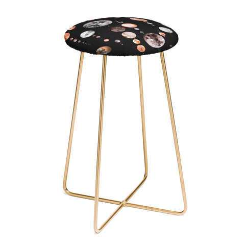 Ninola Design Orange Astronomy Dark Moons Counter Stool